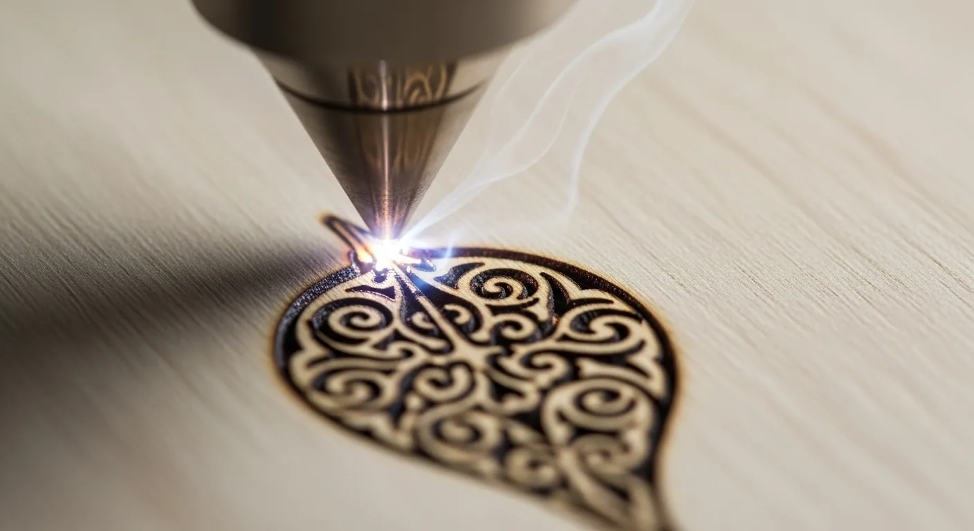 Laser cutting machine in action