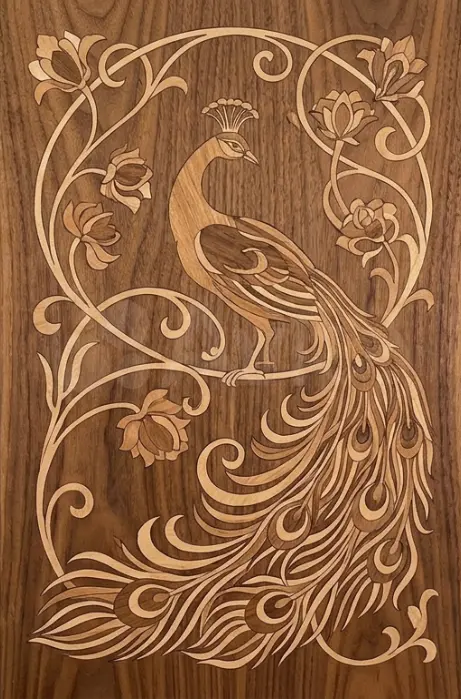 Wood Marquetry Door Pressing Design