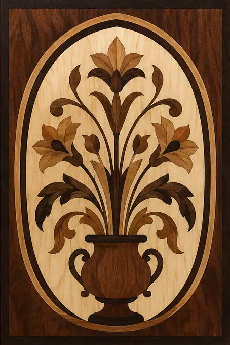 Marquetry Door Pressing Details