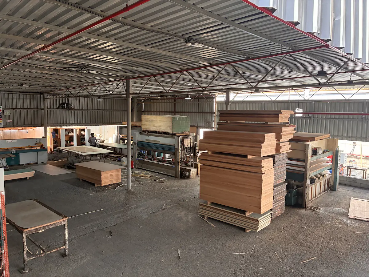 Mercavio warehouse facility in Ajman — veneer storage and inventory