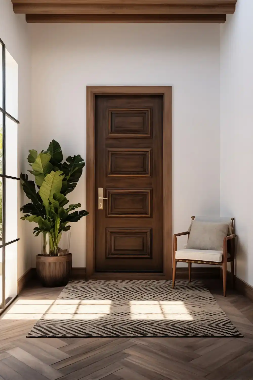 Finished wood veneer door